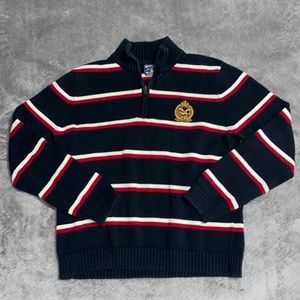 Thrifted preppy quarter-zip sweater (brand: American Living, size M)